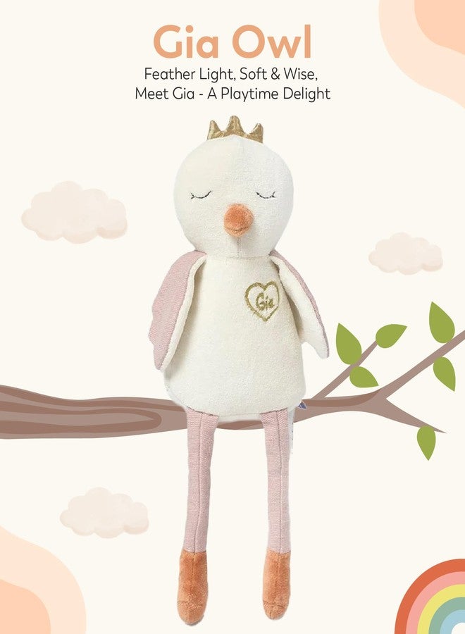 Mi Arcus Owl Bird Soft Plush Toy Cream - Length 32 cm - Image 2